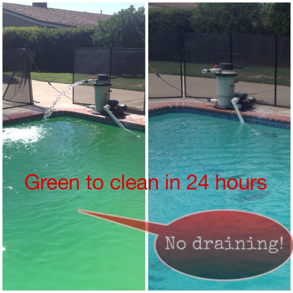 How do you clean a green pool?